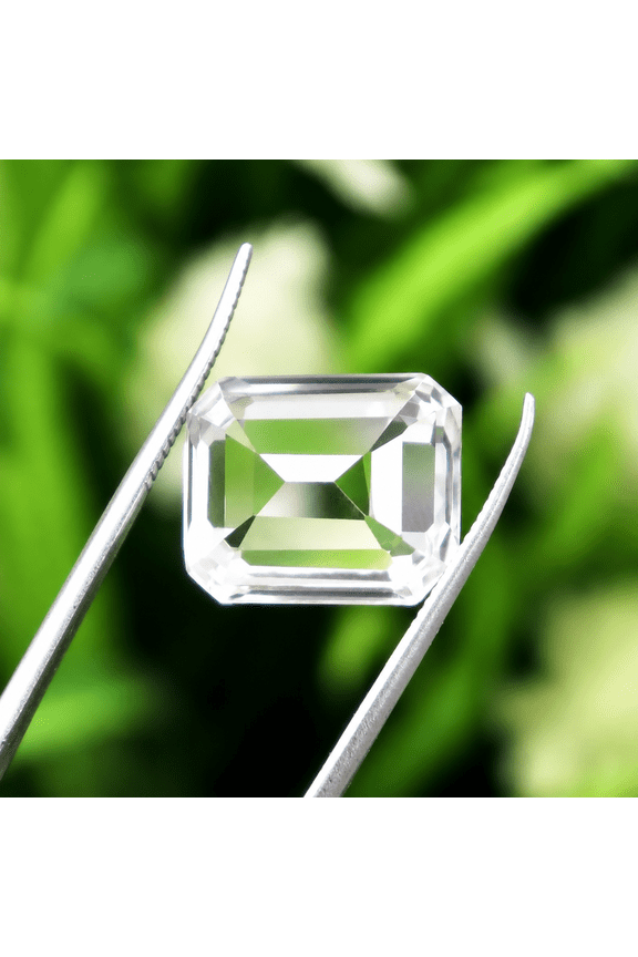 Radiant Cut White Sapphire Loose Gemstone  Transparent Rectangular Stone for Ring, Pendant, Engagement Jewelry & Custom Jewelry Making