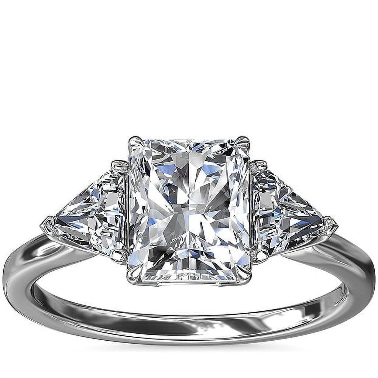 Radiant cut with trillion hotsell side stones