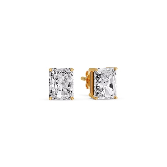 Radiant Diamond Basket Stud Earring One Carat - Fascinating Diamonds