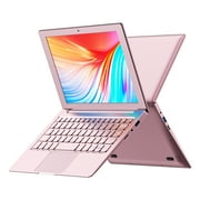 Radiant Elegance Roses Gold Netbook Laptop 10.1 inch, Quad-core Processor Intel N4120,Supports Windows 11, 8GB RAM 256GB SSD M.2 Expandable,Bluetooth and WiFi-Pink