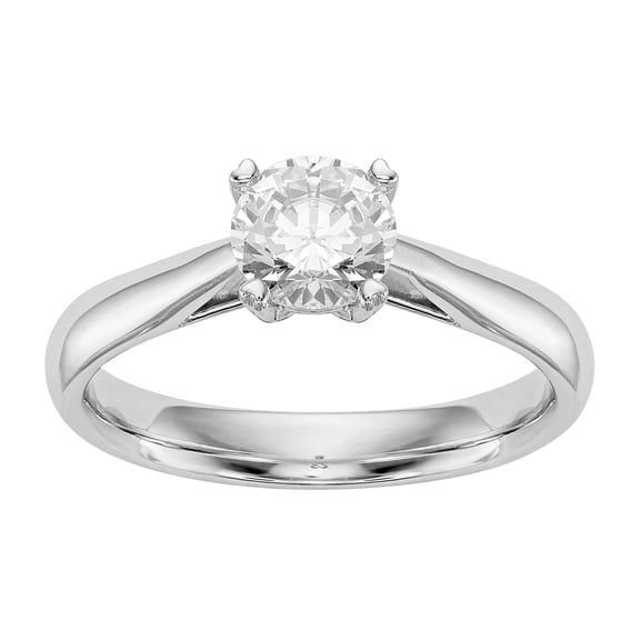 Radiant Fire Lab Grown 1/4 Ct Round Diamond Solitaire Engagement Ring, VS/SI, D E F color, in 14 Karat White Gold