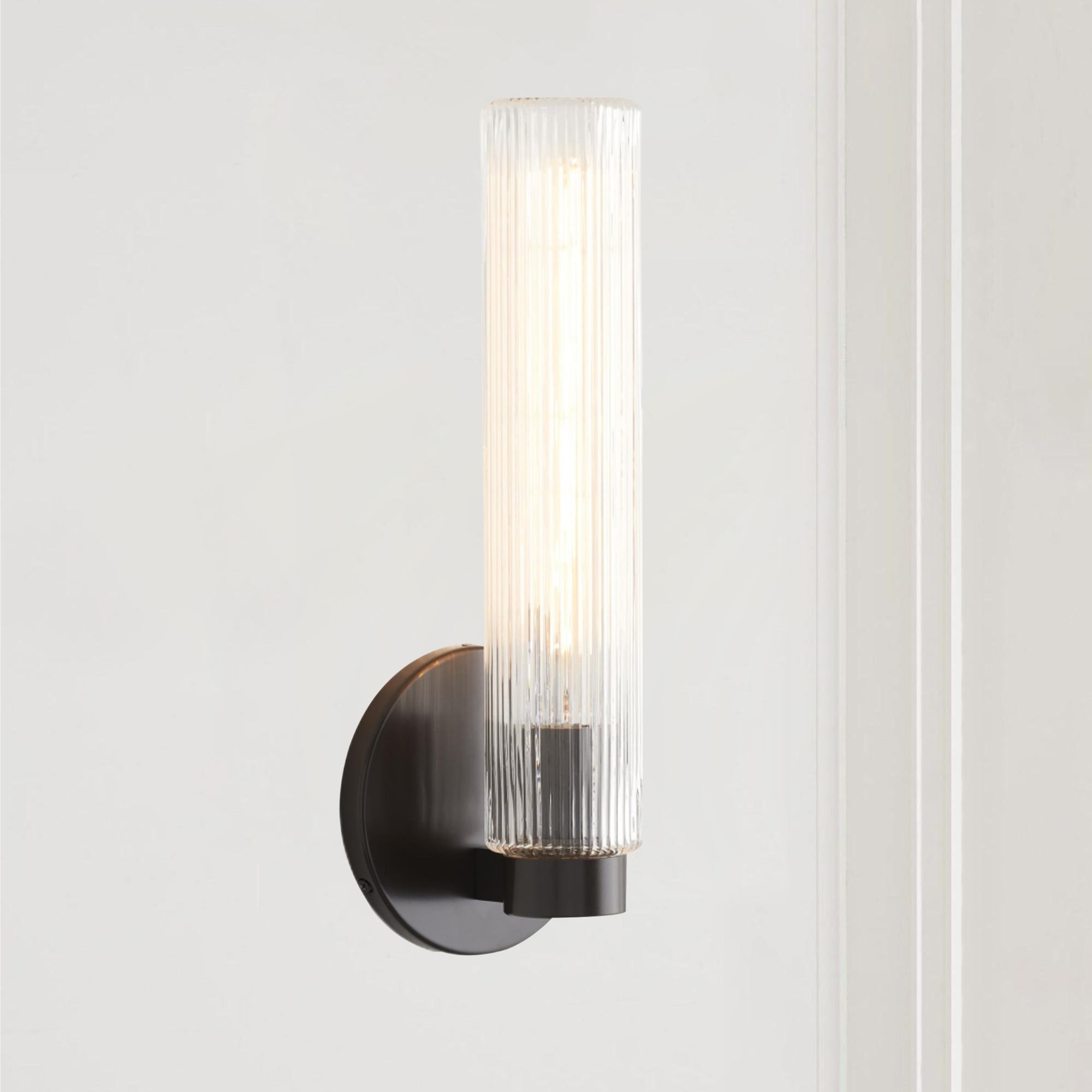 Radiant Fluted Textural Metallic Finish Glow Sconce,Bathroom Sconce