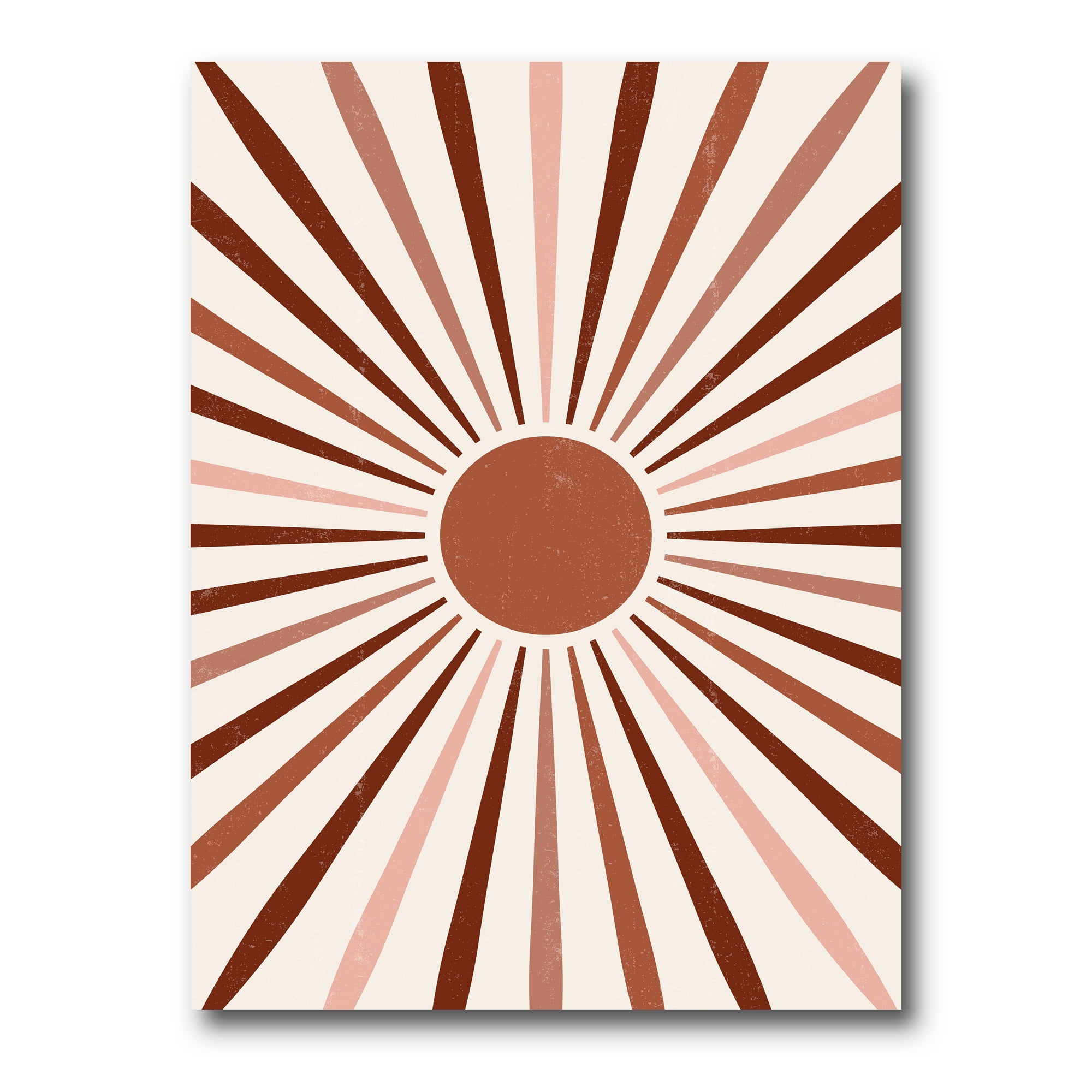 Radiant Geometric Sun 30 in x 40 in Painting Canvas Art Print, by Designart