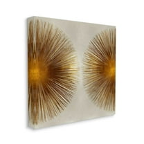 Radiant Gold Orbs Abstract Shape Design Abstract Gallery-Wrapped Canvas Print Wall Art, 17x17