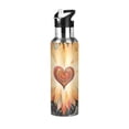 thumbnail image 1 of Radiant Heart Hand Painted Style Sports Bottle with Straw Stainless Steel Water Jug Portable Thermal Cup Leak-proof 1000ML, 1 of 9