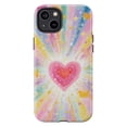 thumbnail image 1 of Radiant Heart Phone Case, Colorful Pastel Rainbow Love Design, Artistic Protective iPhone Cover for iPhone 16 15 14 13 12 11 Pro Plus Max Mini, 1 of 6