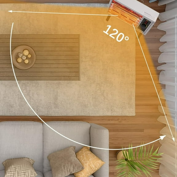 Radiant Heater Electric Space Heater Fast Heating with Adjustable Thermostat, Portable Indoor Heater with Handle Quiet1250W/1500W for Office Home Garage Bedroom