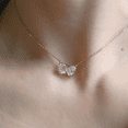 thumbnail image 1 of Radiant Jewelry Toi et Moi Moissanite Pendant Necklace Round & Pear Cut 2CT Gold Plated 925 Sterling Silver, 18 Inch Chain, 1 of 4