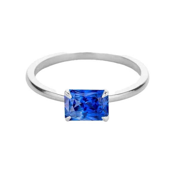 Radiant Light Blue Sapphire 2.50 CT Prong Set Solitaire Ring, Gold - Size 6.5