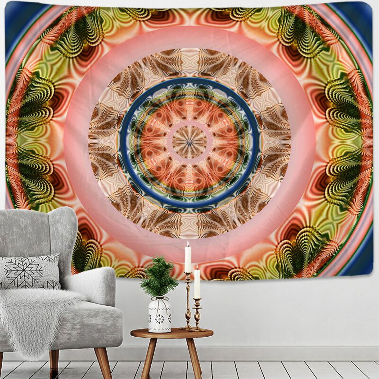 Radiant Mandala Tapestry Wall Hanging Psychedelic Colorful Hippie Tapiz