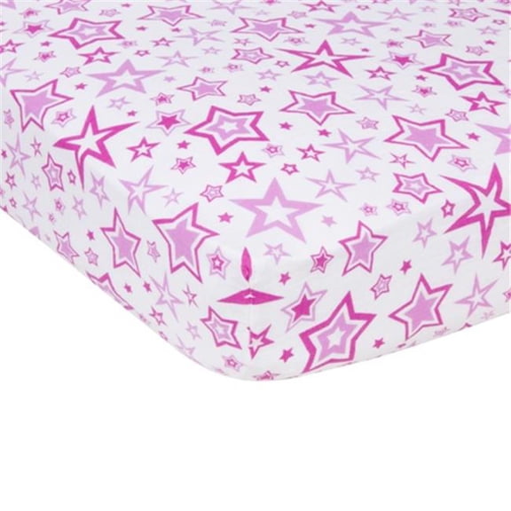Radiant Orchid Stars Muslin Crib Sheet