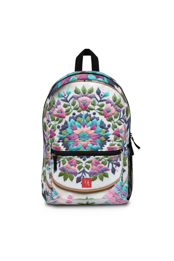 Radiant Petal Mandala Embroidery - Backpack