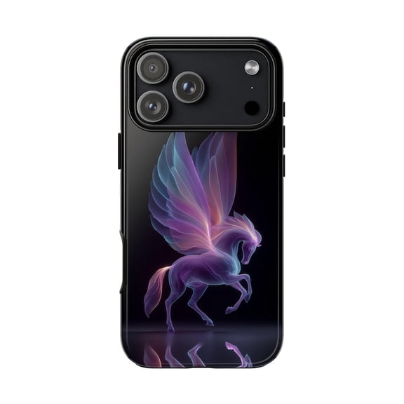 Radiant Purple Pegasus Winged Horse Tough Slim Phone Case for iPhone 17 16 15 14 13 12 11 Pro Max