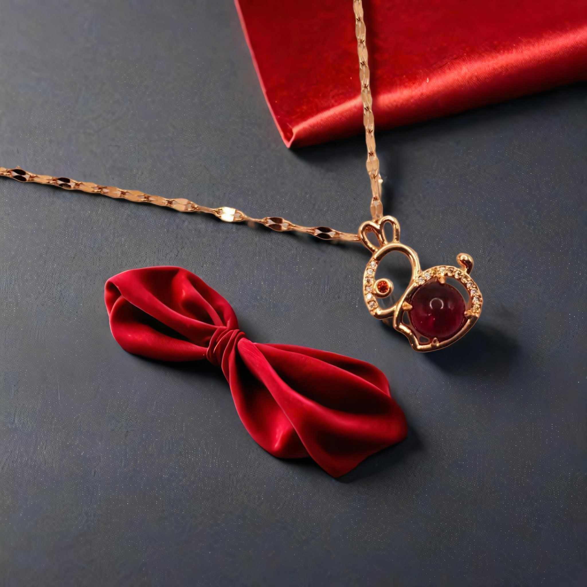 Radiant Rabbit: Stylish Carnelian Necklace in Gold Tone - Walmart.com