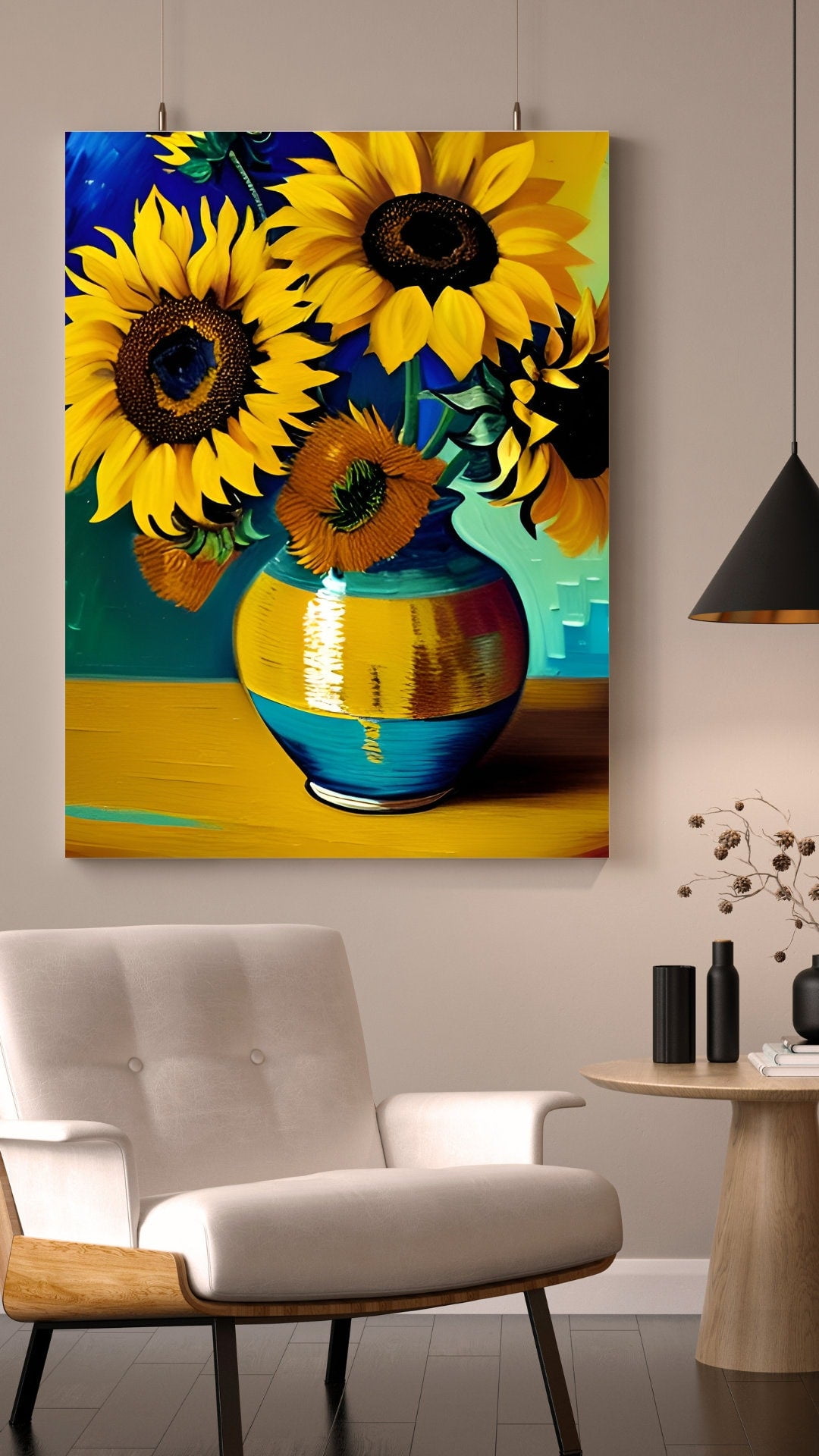 Radiant Rays Sunflower Canvas Wall Art Blooming Sunflower Canvas