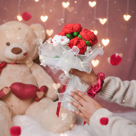 Radiant Red Rose Bloom Artificial Decorative Rose Flower | Romantic Gift for Valentines Day, Anniversary, Birthday & Home Dcor