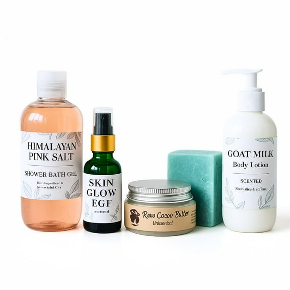 Nature Skin Shop Radiant Revival Skincare Set  Shower Gel, Lotion, Cocoa Butter & Glow Serum  Complete Hydration & Radiance Routine for Healthy-Looking Skin