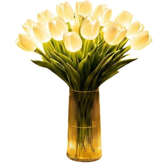 Radiant Romantic Tulip Light, 15 PCS Twinkling Tree Tulips LED Lamp, Artificial Flower Night Light, Flower Shaped Ambient Night Lamp for Bedroom Bedside Decor & Gift