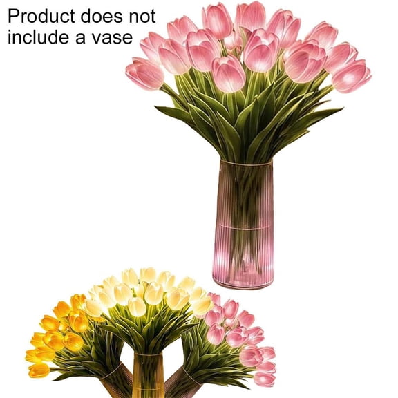 Radiant Romantic Tulip Light 15pcs, Twinkling Tulips Night Light, Lighted up Tulips Artificial Flower Shaped Ambient Lamp for Bedroom Bedside Lamp Gift Decor for Mom Mothers Day