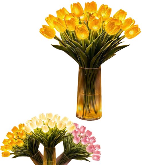 Radiant Romantic Tulip Light, Twinkling LED Tulips That Never Fade, Artificial Flower Ambient Night Lamp for Bedroom Bedside Home Wedding Gift