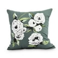 thumbnail image 1 of Radiant Rose 16 Inch Green Floral Print Decorative Throw Pillow, 1 of 2
