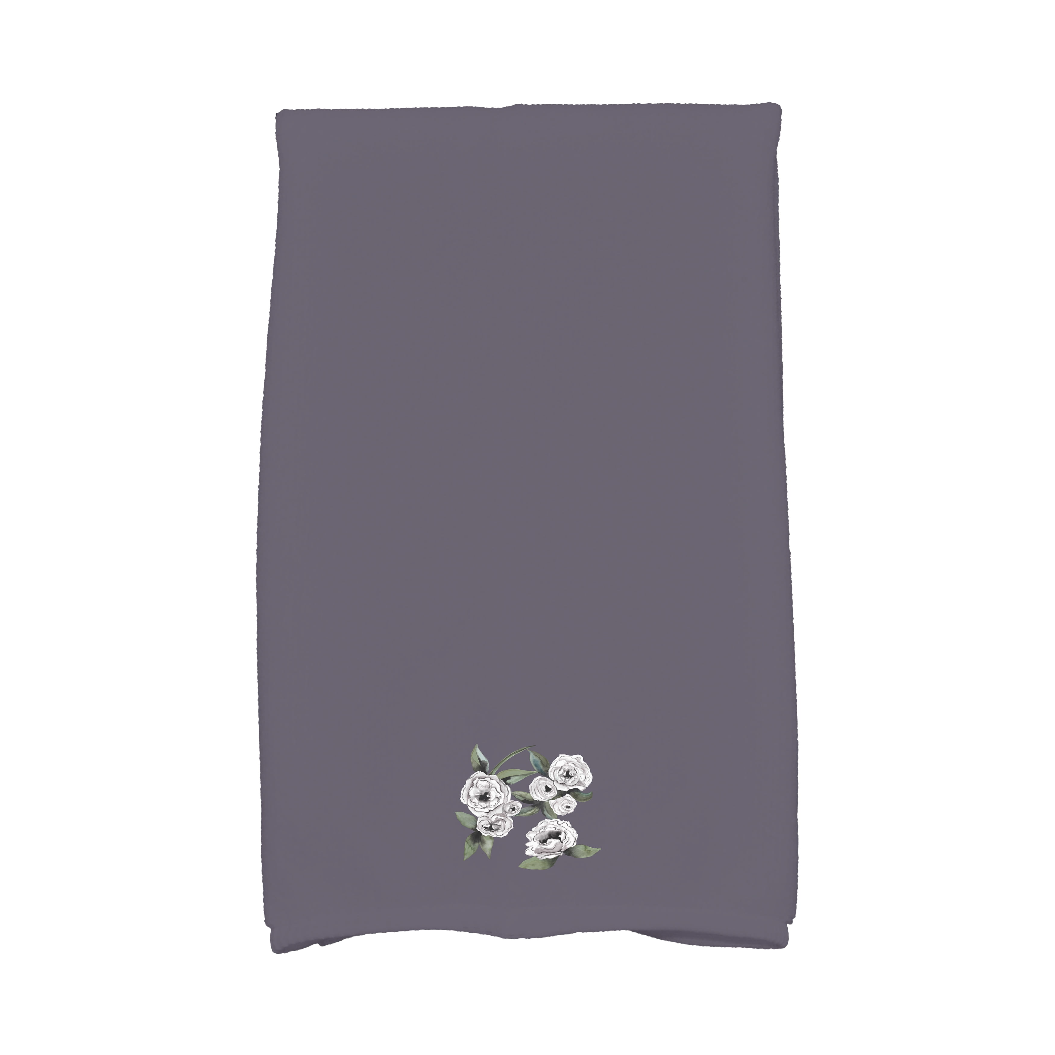 Radiant Rose Purple Cotton Floral Print Kitchen Towel