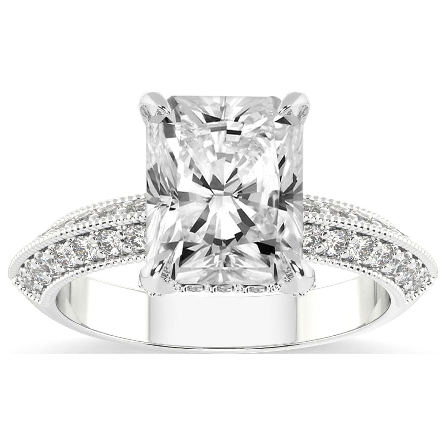 Radiant Shape 2 Carat IGI Certified Lab Grown Diamond Ring | 14K White ...