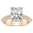thumbnail image 1 of Radiant Shape 3 Carat IGI Certified Lab Grown Diamond Ring | 14K Rose Gold | Dua Side Stone Knife Edge Lab Diamond Ring | FG-VS1-VS2 Quality Friendly Diamonds, 1 of 4