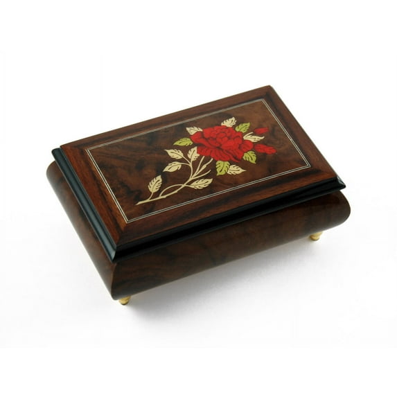Radiant Single Stem Red Rose Musical Jewelry Box - Getting to Know You