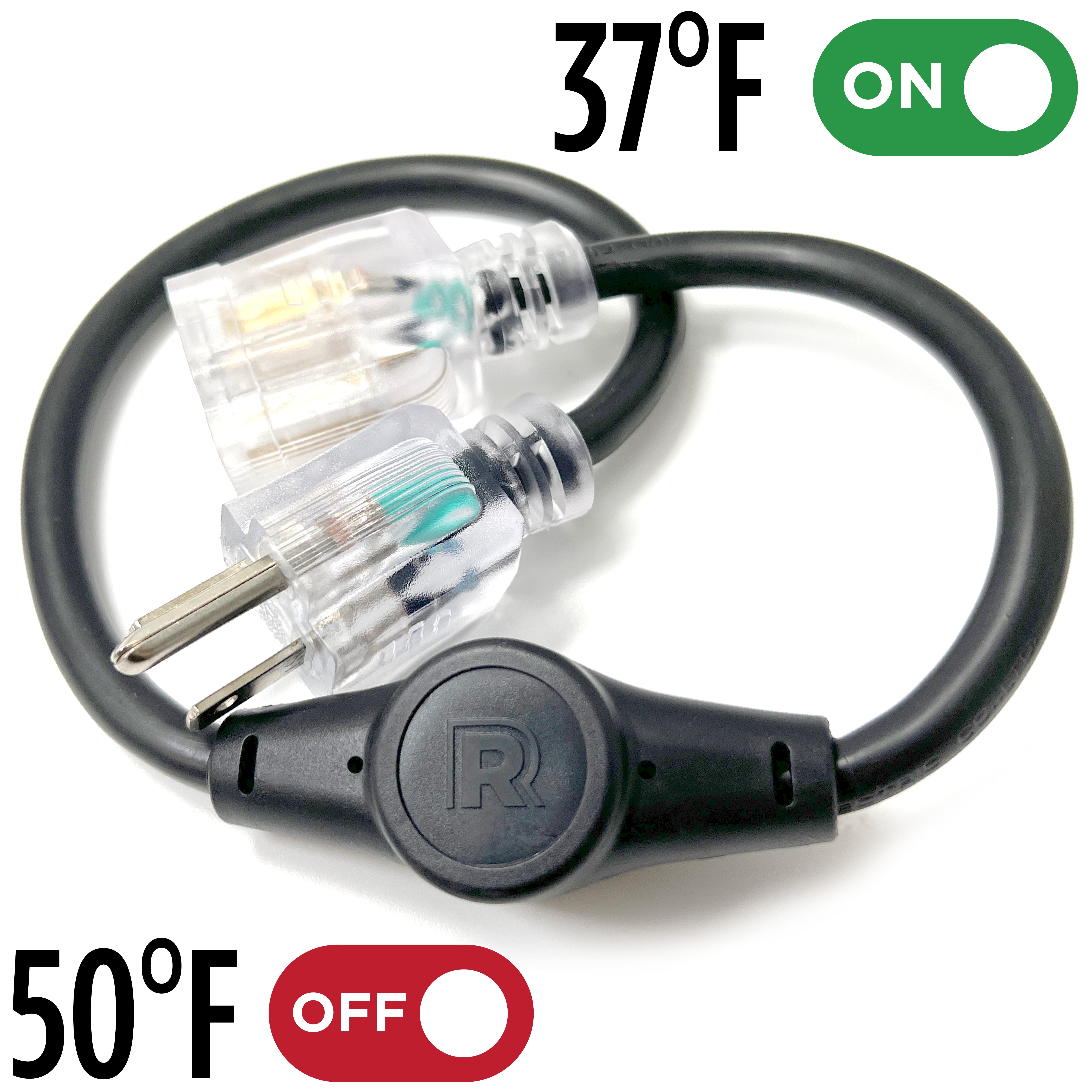 ThermaCord 120V Black Weatherproof Outdoor Thermostat Controlled Extension Cord