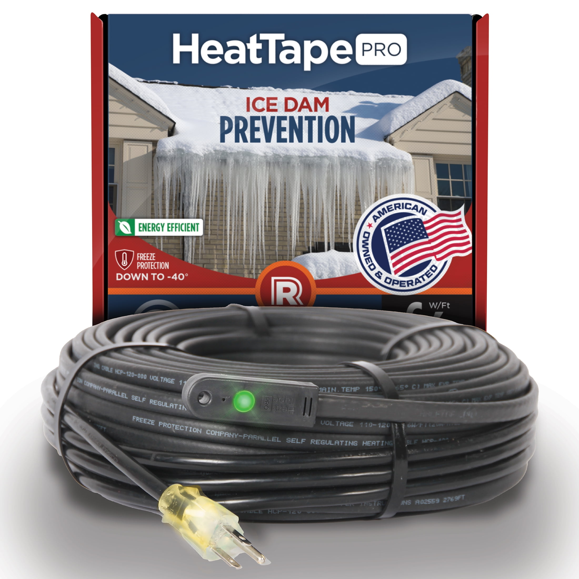 Heat Tape Easy Heat Freeze Protection Cable Waterline Heater Pre-cut to 8  Foot includes Installed Plug Head 