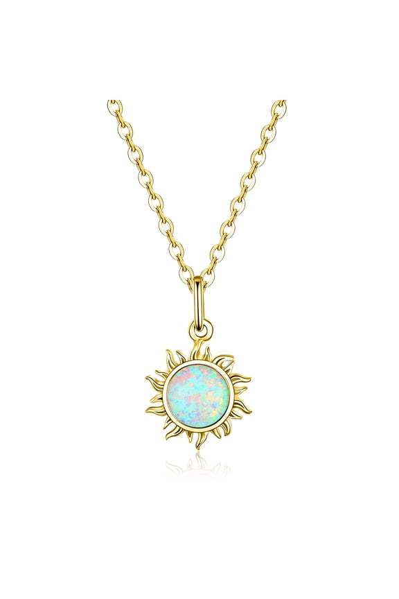 Radiant Sun Pendant Necklace - 925 Silver Adjustable Chain Delicate Pendant Jewelry for Women