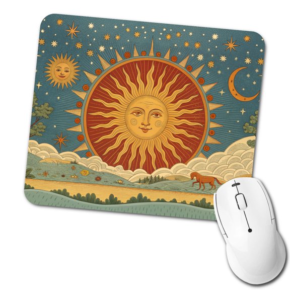 Radiant Sun Tarot Design Mouse Pad Low Profile Gaming Mat