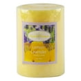 Radiant Treasures Yellow Lemon Lavender Scented 4" Pillar Candle