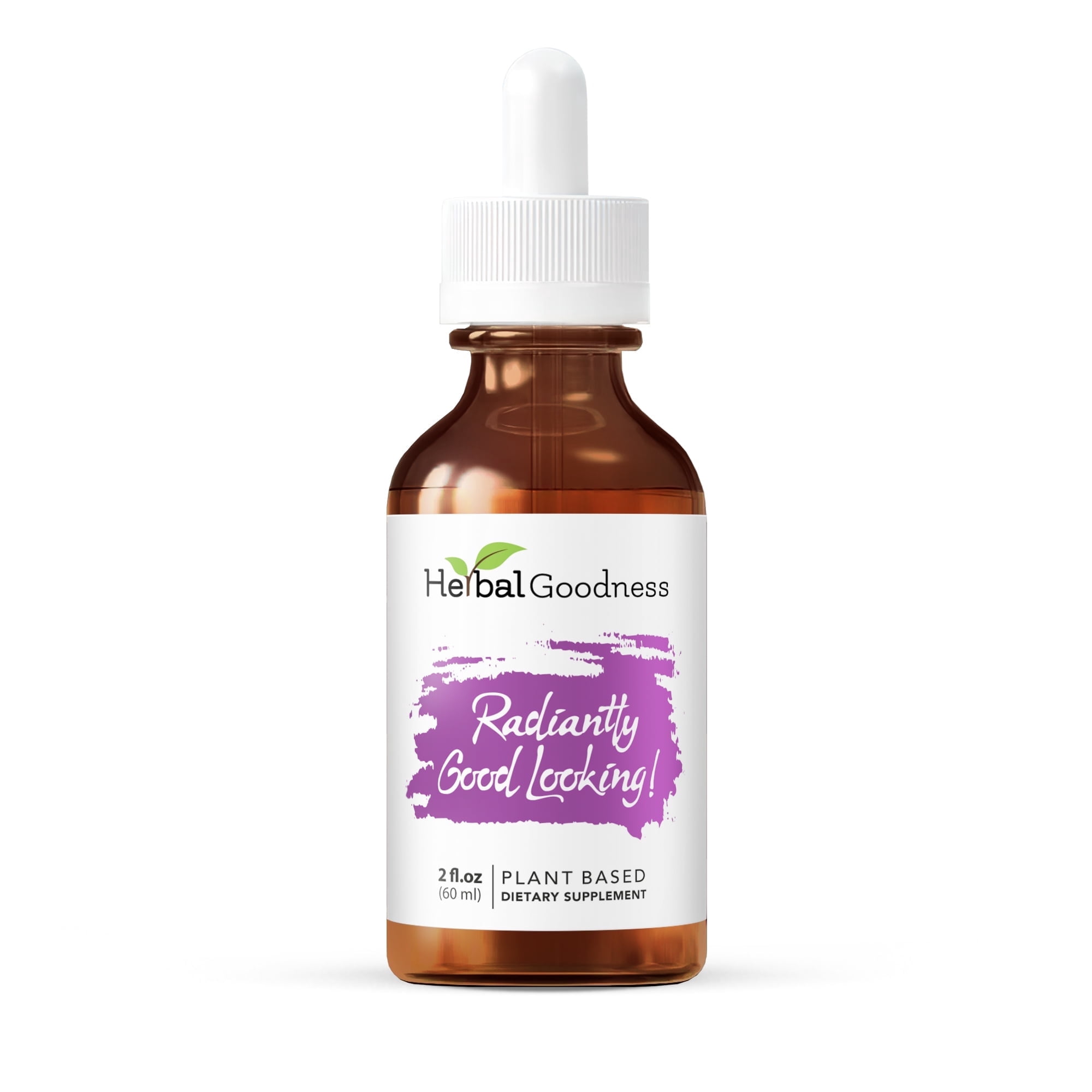 Radiantly Good Looking - Natural Skin Care, Collagen Supplement, Hair & Nail Support, Biotin, Turmeric - 2fl. oz - Herbal Goodness