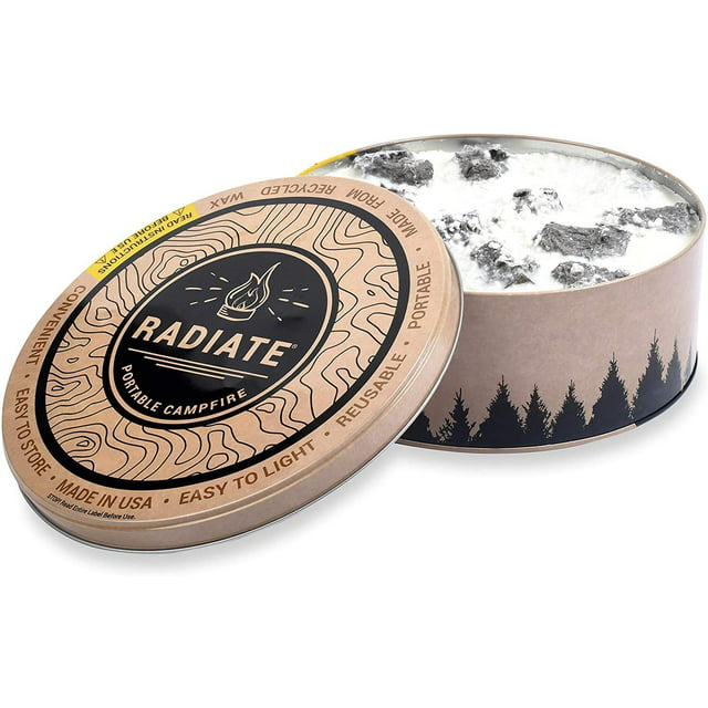 Radiate Portable Campfire: The Original Go-Anywhere Campfire | Lightweight and Portable | 3-5 Hours of Bright and Warm Burn Time | Convenient-No Embers-No Hassle | Made in USA | Original 1 Pack