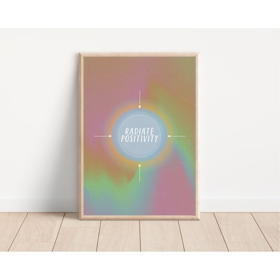 Radiate Positivity Gradient Wall Art Poster Unframed Paper Print