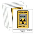 thumbnail image 1 of Radiate Positivity Radioactive Material Barrel Car Window Bumper Water Bottle Phone Tablet Laptop Waterproof Vinyl Decal Sticker Set 5-Pack - Gloss Finish - 3.0", 1 of 7