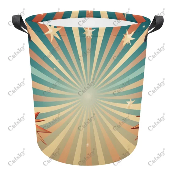 Radiating Starburst Pattern Foldable Laundry Basket Laundry Hamper Dirty Clothes Storage Organizer Bucket Homehold Storage Bag