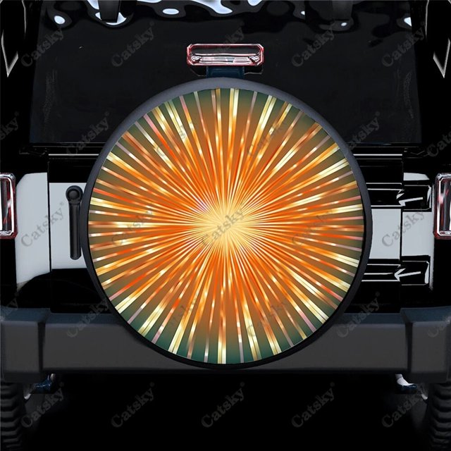Radiating Starburst Pattern Polyester Universal Spare Wheel Tire Cover