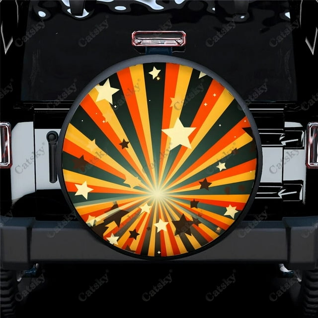 Radiating Starburst Pattern Polyester Universal Spare Wheel Tire Cover