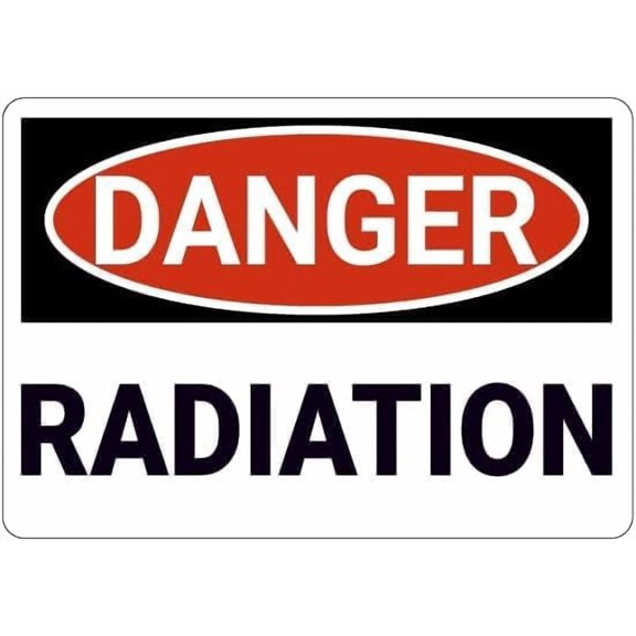 Radiation Danger Metal Warning Sign Wall Mount Notice Plaque Laboratory Medical Center Factory Nuclear Zone Industrial Facility High Risk Area Staff Reminder Hazard Alert Guidance Marker 8x12 Inch