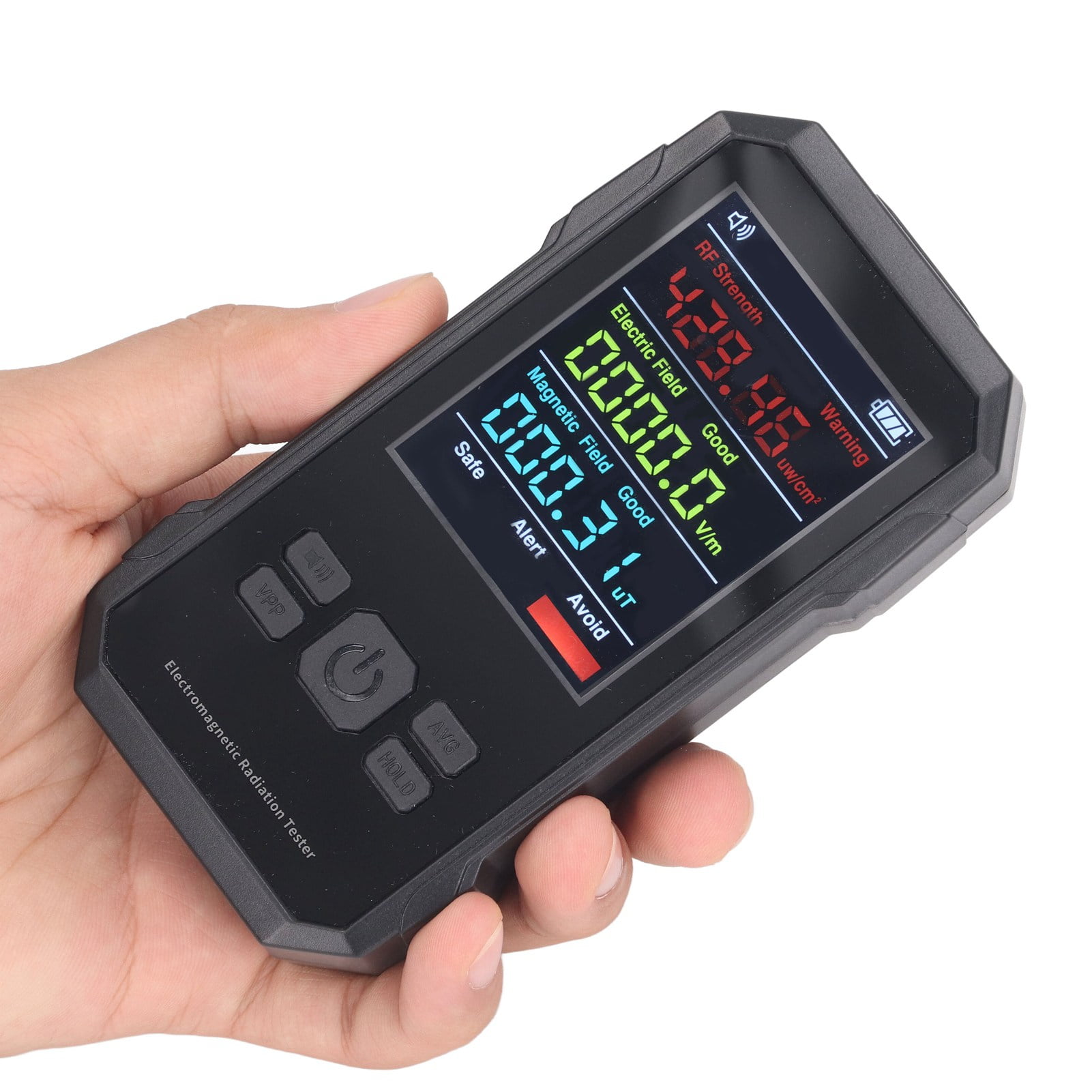 Radiation Detector Black, Digital EMF Meter, Handheld RF Electric Field