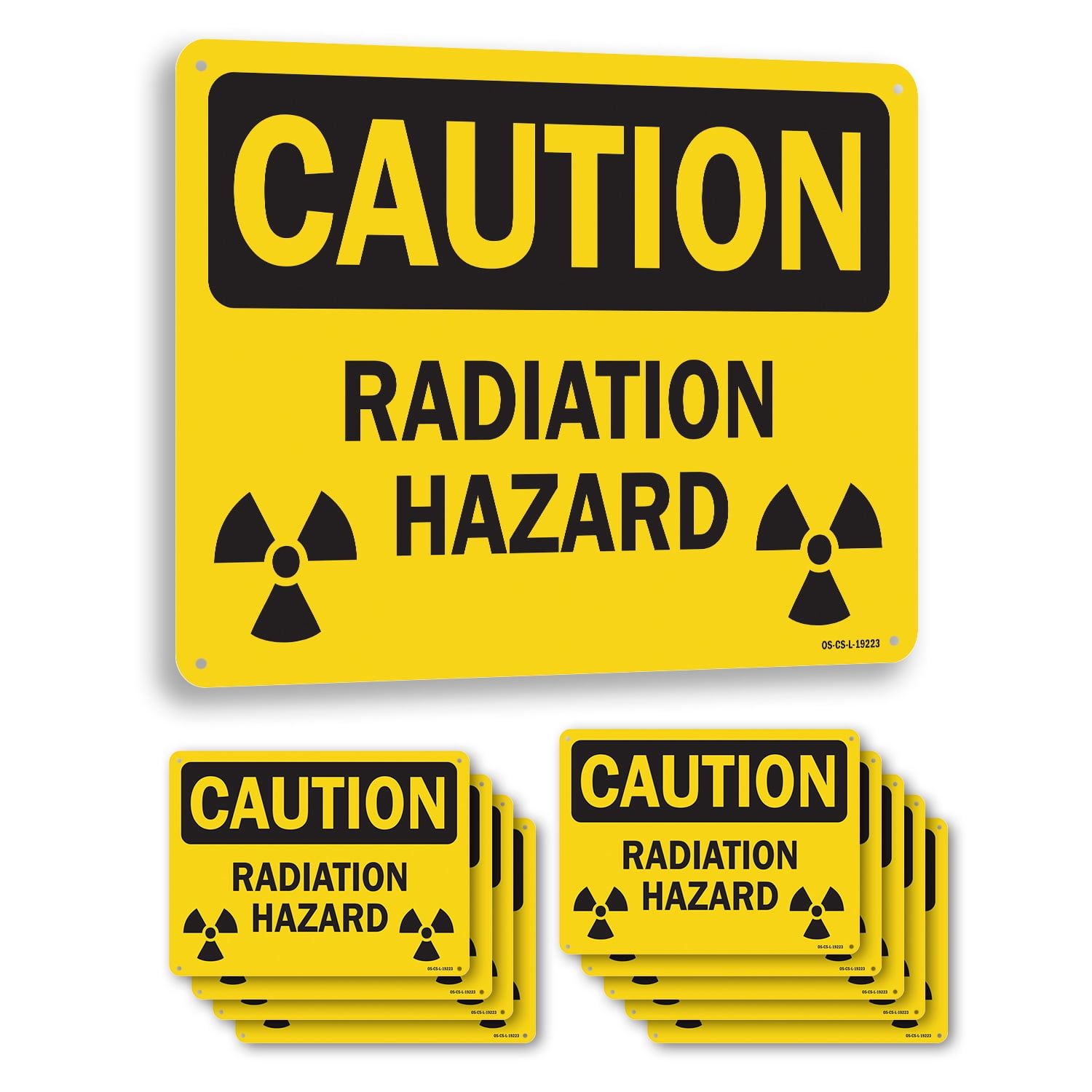 Radiation Hazard (with biohazard graphic) OSHA Caution Aluminum Sign 18 ...