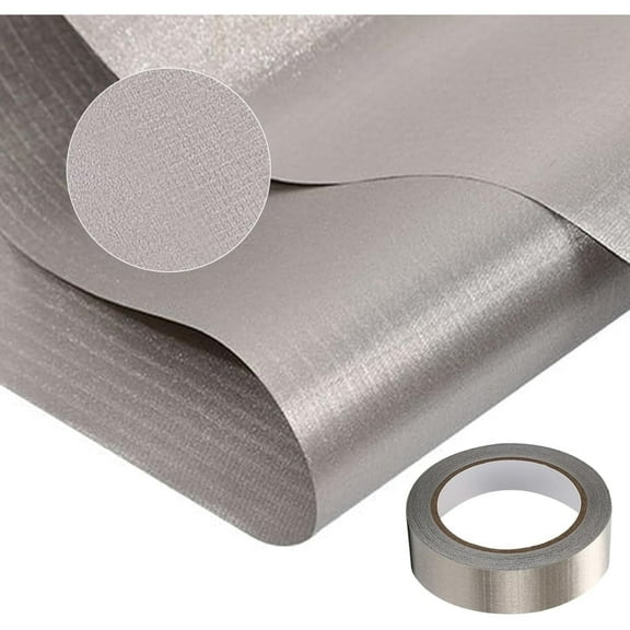 QZS Radiation Protection Fabric,43.3x78.7In Durable Radiation Blocking Cloth for Home,Reusable Fabric with 0.8In x65.6Ft Conductive Cloth Tape