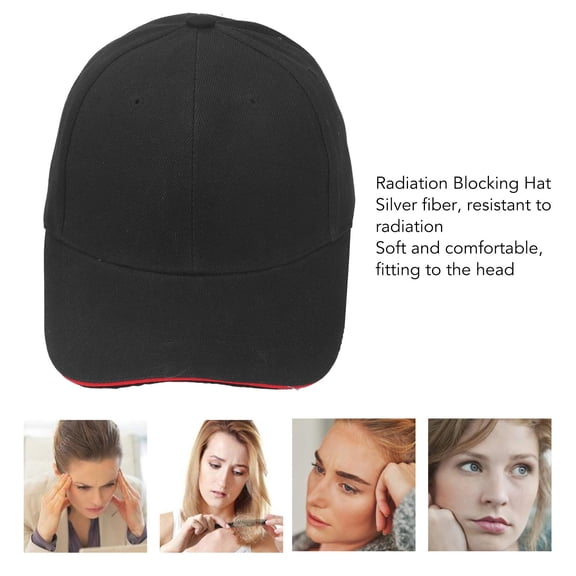 Radiation Shielding Baseball Cap, Silver Fiber Liner, Adjustable 58,64cm, Comfortable EMF Protection