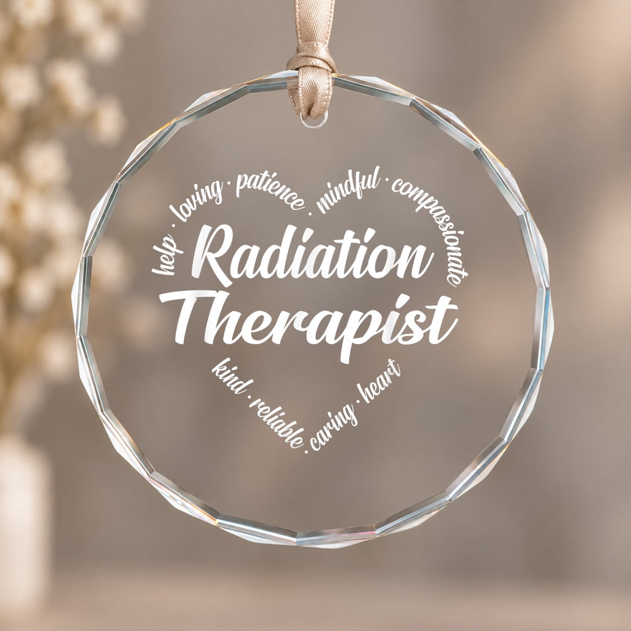 Radiation Therapist Heart Word Cloud Christmas Ornament, Holiday ...