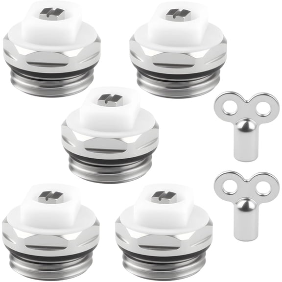 Radiator Bleed Valves - Pack of 5 Bleed Valve & 2 Valve Keys - for All Standard Radiator Valves - Radiator Bleeder