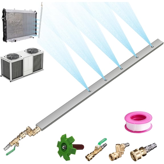 Radiator Cleaning Wand Set with Fin Comb, Scratch-Free 23.6/31/39'' Dual Water/Air Cleaning Wand for Car, Home Condenser, Heavy Equipment Tools, Leak-Proof Radiator Cleaner (23.6-inch)