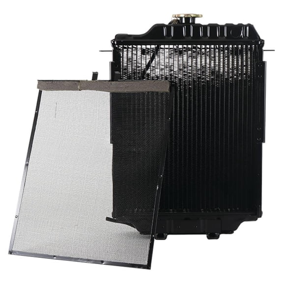 Radiator Compatible with 1998-2004 John Deere 4400 4410 4500 4510 Compact Utility Tractor 30-38 HP Yanmar Diesel Engine 4-Row 12 FPI Heavy-Duty Cap Included Copper Core Brass Tanks